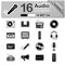 16 Music and Audio Icons - Stickers - Symbols