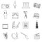 16 outline art vector icons set