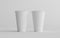 16 oz. Single Wall Paper Large Coffee Cup Mockup - Two Cups. 3D Illustration