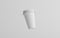 16 oz. Single Wall Paper Large Coffee Cup Mockup with White Lid - One Floating Cup. 3D Illustration