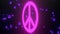 16 Seconds rotating purple peace symbols with black background HD video