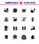 16 Solid Glyph Black viral Virus corona icon pack such as wash, hand, bacteria, cleaning, safety