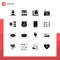 16 Solid Glyph concept for Websites Mobile and Apps base, data, construction, spring, date