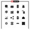 16 Solid Glyph concept for Websites Mobile and Apps chinese, baby, suit case, easter, route