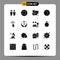 16 Solid Glyph concept for Websites Mobile and Apps finance, time, camera, message, chat