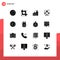 16 Solid Glyph concept for Websites Mobile and Apps investment, euro, bag, coin, friday