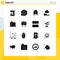 16 Solid Glyph concept for Websites Mobile and Apps serving, line, payment, food, disco