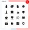 16 Solid Glyph concept for Websites Mobile and Apps toilet, idea, cleaner, setting, cog