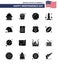 16 Solid Glyph Signs for USA Independence Day animal; usa; football; sight; landmark
