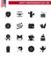 16 Solid Glyph Signs for USA Independence Day money; independence; usa; independence; drum