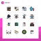16 Thematic Vector Flat Color Filled Lines and Editable Symbols of mechanic, parental control, finance, father, child