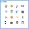 16 Thematic Vector Flat Colors and Editable Symbols of achievement, medical, electronic signature, glasses, internet