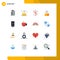 16 Thematic Vector Flat Colors and Editable Symbols of insignia, up, ui, start, heart protection