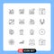 16 Thematic Vector Outlines and Editable Symbols of fruit, user, trend, message, download