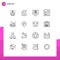 16 Thematic Vector Outlines and Editable Symbols of halloween, user, internet, music, content