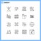 16 Thematic Vector Outlines and Editable Symbols of keyboard, medical, idea, hospital, window