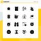 16 Thematic Vector Solid Glyphs and Editable Symbols of candle, happy baby, activities, easter, baby