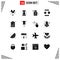 16 Thematic Vector Solid Glyphs and Editable Symbols of clipboard, process, medicine, development, coding