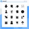 16 Thematic Vector Solid Glyphs and Editable Symbols of flask, cloud, cooking, autumn, fast