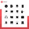 16 Thematic Vector Solid Glyphs and Editable Symbols of health, fitness, smartphone, disease, idea