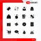 16 Thematic Vector Solid Glyphs and Editable Symbols of inbox, repair, idea, construction, jacket