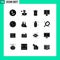 16 Thematic Vector Solid Glyphs and Editable Symbols of internet, data, school, computer, garbage