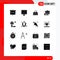 16 Thematic Vector Solid Glyphs and Editable Symbols of keyboard, bag, imac, business, music