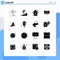 16 Thematic Vector Solid Glyphs and Editable Symbols of money, cash, bottle, dollar, search