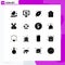 16 Thematic Vector Solid Glyphs and Editable Symbols of rabbit, bynny, dad, building, home