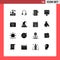 16 Thematic Vector Solid Glyphs and Editable Symbols of store, shop, help, ecommerce, social media
