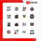 16 Universal Flat Color Filled Line Signs Symbols of design, people, time, office, jobless