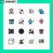 16 Universal Flat Color Filled Line Signs Symbols of online, science, business, learn, biology