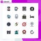 16 Universal Flat Color Filled Line Signs Symbols of sport, line, fraudulent, game, phishing