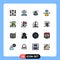 16 Universal Flat Color Filled Lines Set for Web and Mobile Applications plant, cloud, right, man, spa