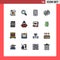 16 Universal Flat Color Filled Lines Set for Web and Mobile Applications sd, memory, multimedia, card, medical