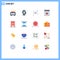 16 Universal Flat Colors Set for Web and Mobile Applications bookmark, web lock, virtual, protected browser, information security