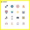 16 Universal Flat Colors Set for Web and Mobile Applications ecommerce, product, badge, industry, box