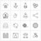 16 Universal Icons Pixel Perfect Symbols of Christmas, man, chemical flask, snow, gear