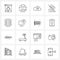 16 Universal Icons Pixel Perfect Symbols of desktop, traffic light, server, traffic, interdiction