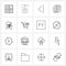 16 Universal Icons Pixel Perfect Symbols of file, text, arrow, business, globe