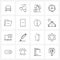 16 Universal Icons Pixel Perfect Symbols of files, archive, flashlight, clock, time