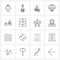 16 Universal Icons Pixel Perfect Symbols of office, flying, games, jump, parachute