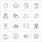 16 Universal Icons Pixel Perfect Symbols of pen, document, lock, design, logistic