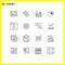 16 Universal Outline Signs Symbols of mac, app, consulting, diagram, chart