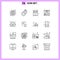 16 Universal Outlines Set for Web and Mobile Applications business, wirefram, setting, sketching, tube
