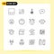 16 Universal Outlines Set for Web and Mobile Applications customer, happy, lab, emojis, messages