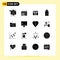 16 Universal Solid Glyph Signs Symbols of document, products, calendar, electronics, devices