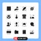 16 Universal Solid Glyph Signs Symbols of ecommerce, user, finance, target, vaccine