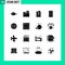 16 Universal Solid Glyph Signs Symbols of eye, mobile, card, disabled mobile, travel