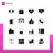 16 Universal Solid Glyph Signs Symbols of fresh, marketing, target, online, wedding